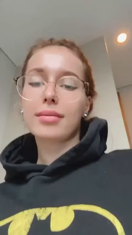 Nerdy Geek Girl Flashes Her Perky B-Cup Bra Tease
