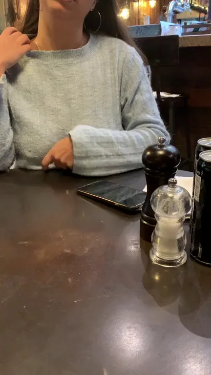 🔥 Restaurant Tease: Slutty Flashing Those Juicy Tits While Waiting for Dinner 🍽️💦