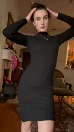 🔥 What's Hiding Under My Tight Black Dress? Tease & Reveal! 😈