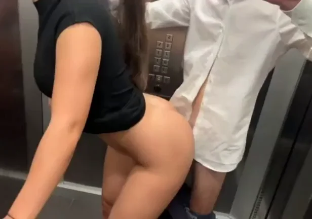 🔥 Elevator Quickie Creampie Slut 💦