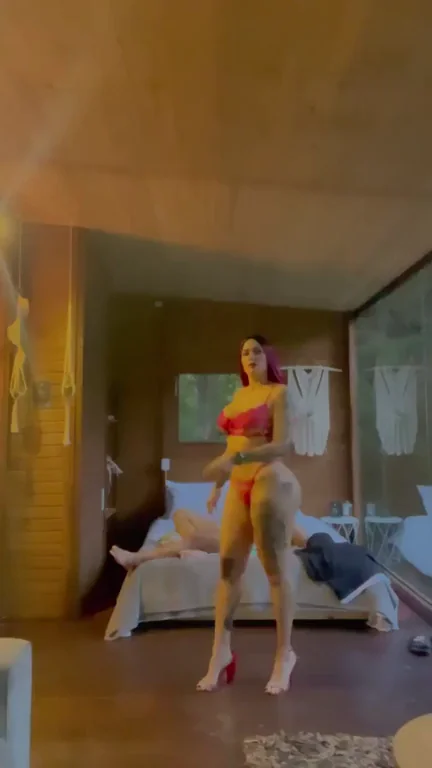 Thick MILF Kicks Off the Year with Slutty Red Lingerie Tease