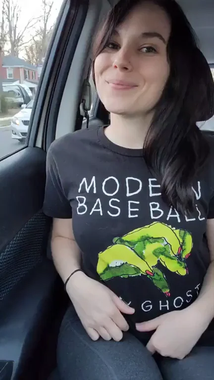 My tits love riding shotgun [GIF]