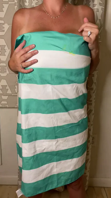 Did my towel do a good job of hiding my natural titties?