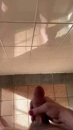 🍆 Wish You Were Here to Slurp My Thick Load Off the Tiles! 💦