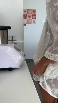 MILF Mom's Butt Plug Lunch: Ass Stuffed & Teasing in Sheer Lace
