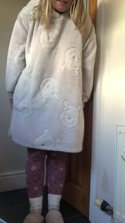 Teasing Reveal: Flashing Perky Tits Under Cozy Onesie