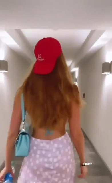 Emily Deyt-Aysage's Slutty Hallway Tease in Red Cap & Daisy Mini