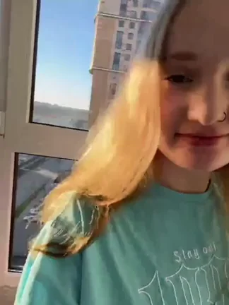 Blonde Teen's Naughty Window Tease for Nosy Neighbors 😈🔥