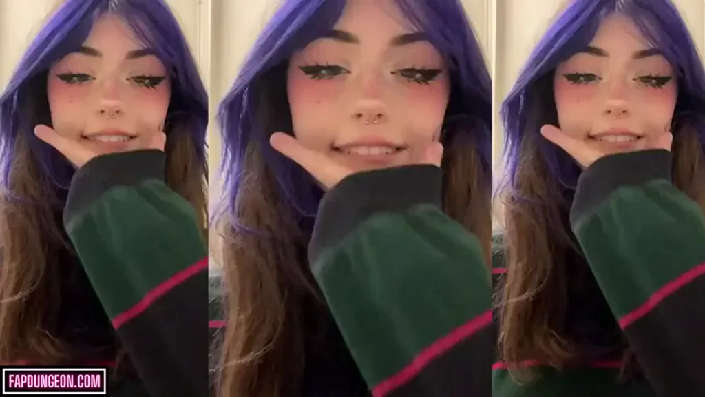Ultimate TikTok Slut Teasing with Purple Hair & Tongue Out 😈💋