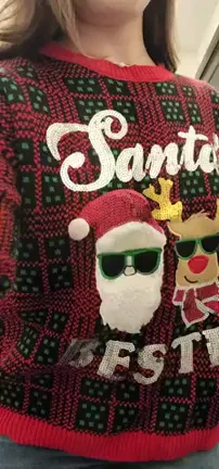 Naughty Santa Sweater Titty Drop for Horny Work Crew