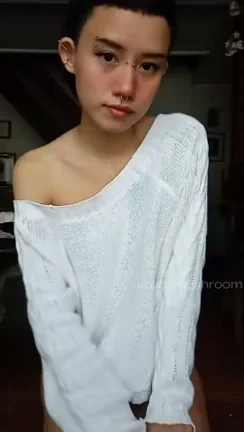 Petite Asian Pixie Slut Teases Her Tiny Tits & Hairy Pussy 💦👅