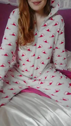 Petite Redhead's Sharkie Onesie Boob Reveal Surprise!