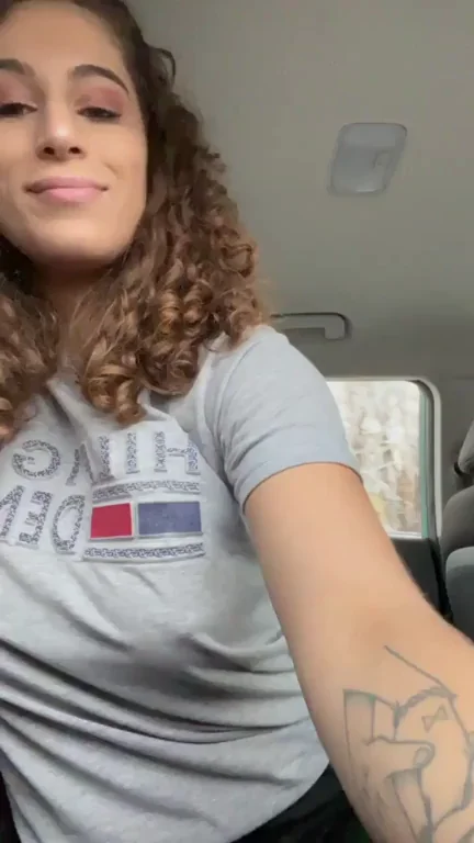 Hot Flasher Babe Teases Tits on Public Bus
