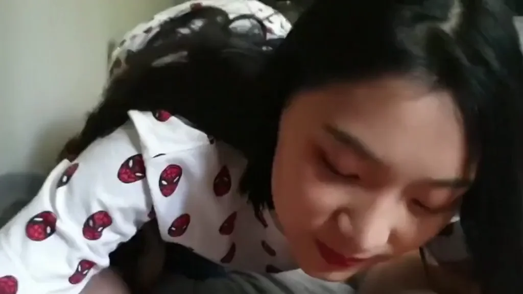 Girlfriend's Sloppy Blowjob and Doggystyle Creampie GIF