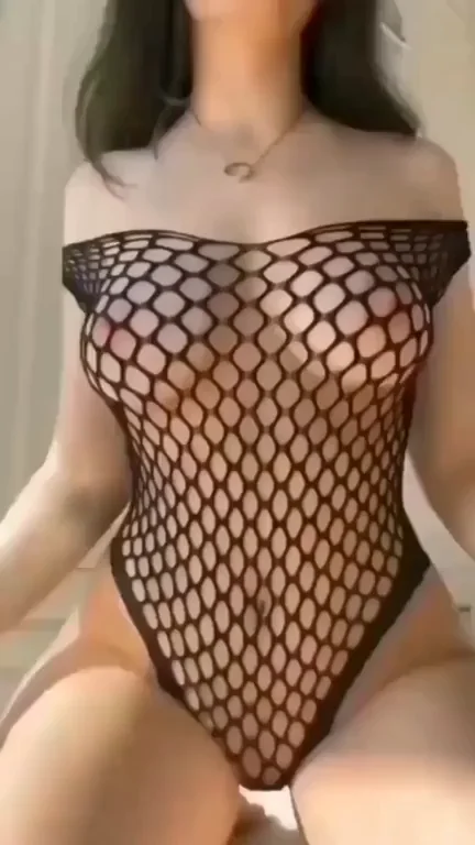 🍈 Massive Tits Bouncing in Fishnet Bodysuit 🔥