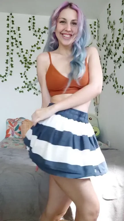 I love my smile, but the view from under my skirt is pretty good too ?