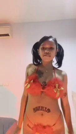 Ebony Babe in Pigtails: 'Don't Stare, Jump on This Bed & Pound My Curves!'
