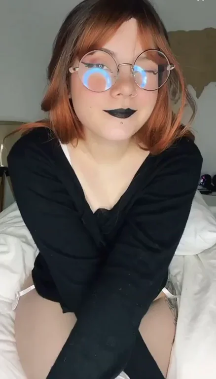 😲 Glasses Goth Babe's Massive Tits Surprise! Bigger Than You Thought 💦