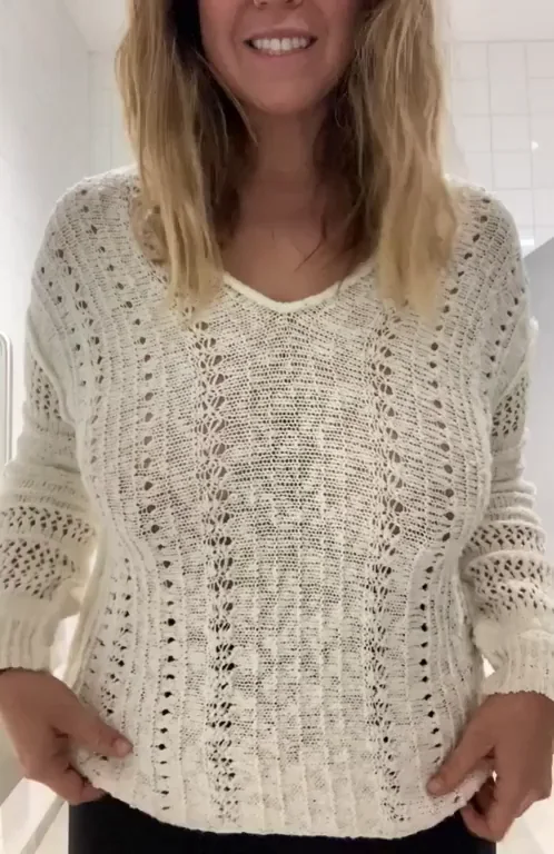 A little naughty work flash ðŸ¥° New sweater to play with