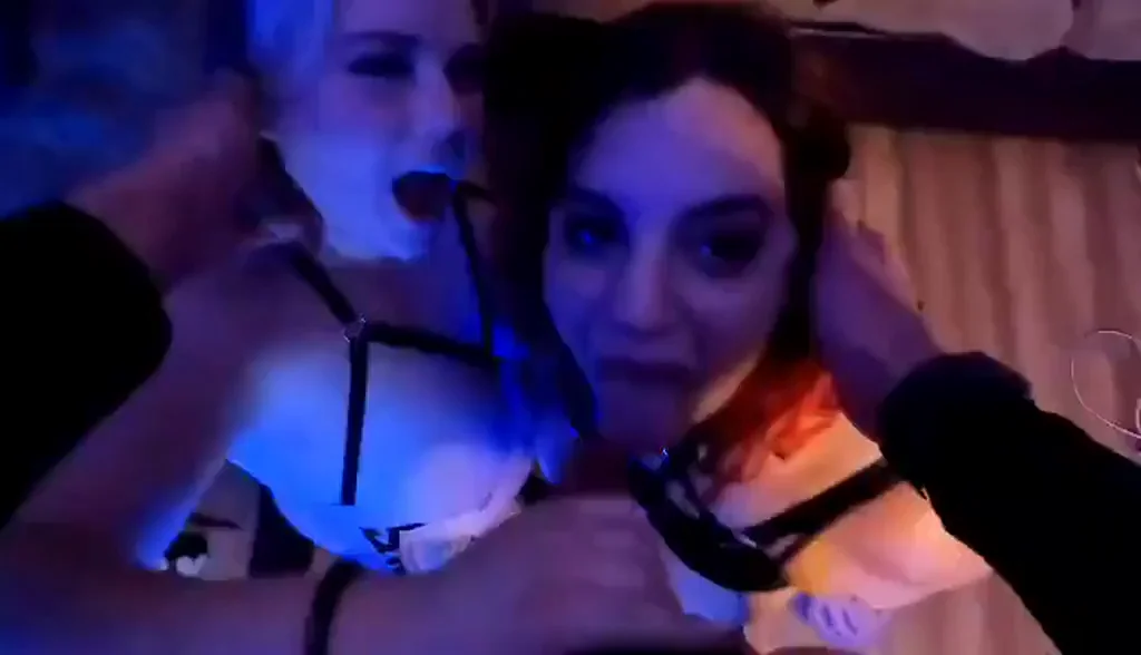 Daddy's Massive BWC Throat-Fucks Our Slutty Mouths in Double BJ Sandwich
