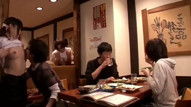 Bored Waitress Hustling Tables at Korean BBQ Joint