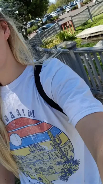 Dared to show my boobs off in the park.