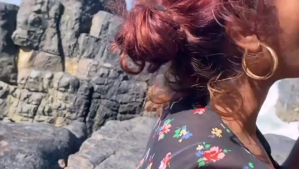 Indian Redhead Slut Sucks Bestie's Cock on Beach 😈🌴 Public BJ in Sunlight Hehe
