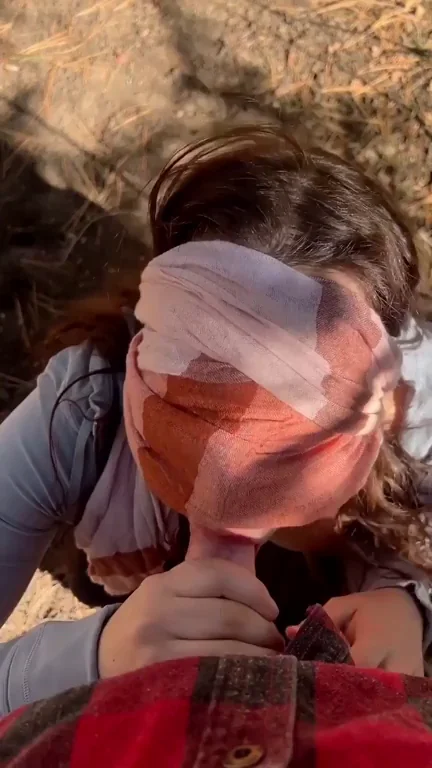 Trailside Cock Worship: Hike Break Blowbang GIF