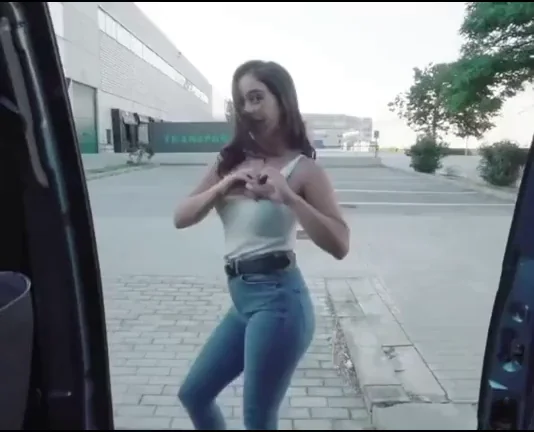 🔥 Hot Brunette Slut Strips Nude in Public Parking Lot 😈