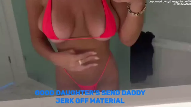 😈 Good Daughter Sends Daddy Her Juicy Jerkoff Tits 💦🔥