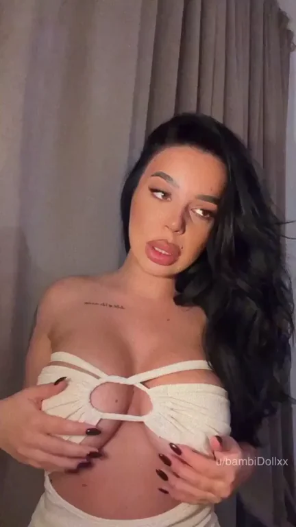 Nervous Slut Teases Her Massive Tits 😏🍈🍈