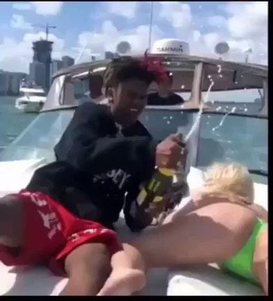 Yacht Twerk Tease: Blonde Booty Bounces for BBC Vibes