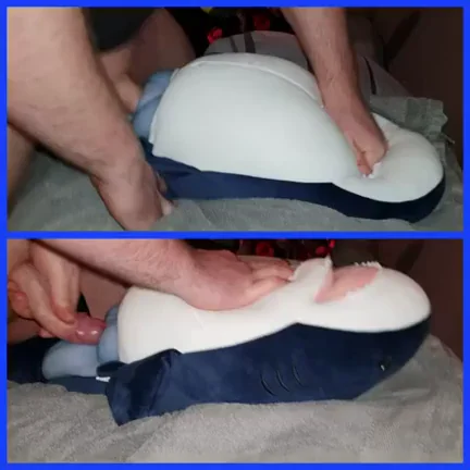 Shoving Nix Bad Dragon Cock into Shark Hug Pillow Fleshlight