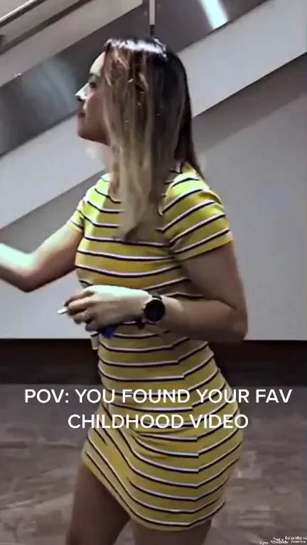 POV: Hottie in Tight Striped Dress Teases Her Childhood Crush Fantasy