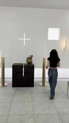 Blasphemous Slut's First Public Flash in Church