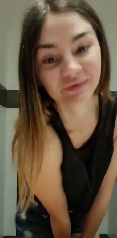 Tiny Slut Gets Soaked in Public Restroom Tease