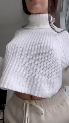 19yo Slut Teases Her Perky Tits in Tight Sweater 😍🍒