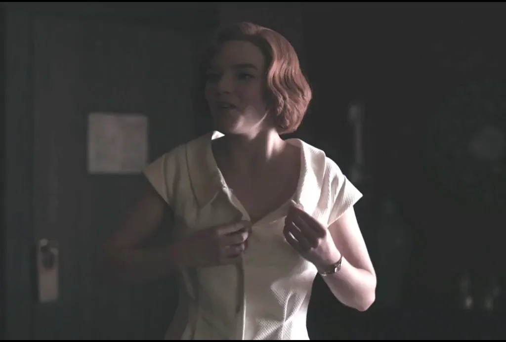 Anya Taylor-Joy bra scene in Queens Gambit