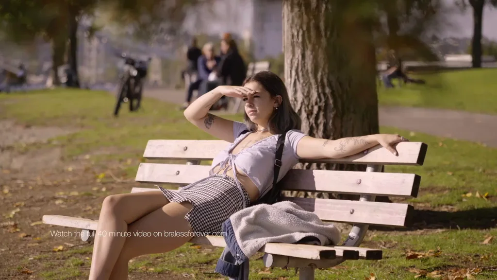 Bella's Park Bench Tease 😈🌳👙