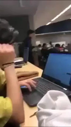 Computer Girl Flashing Boobs