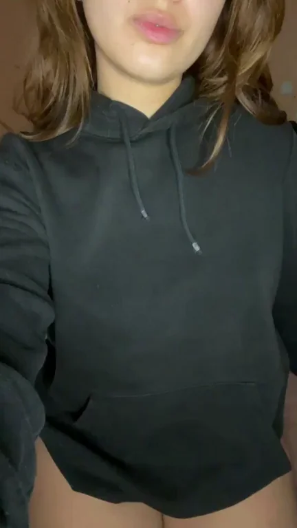 I hope you dont mind if i wear your hoodie like that