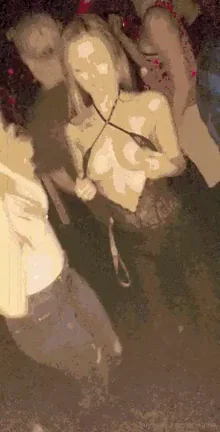 Tits flash in public