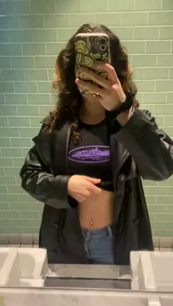 Quick Public Bathroom Titty Flash 💦😈