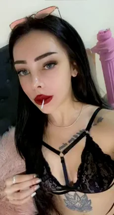 Horny Goth Babe Teases Her Tatted Tits 😈💋