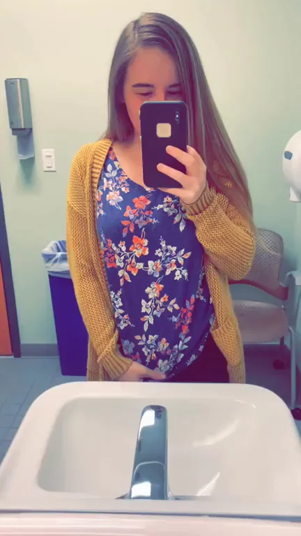 Bathroom Titty Drop Tease 💦👙 Just for You!