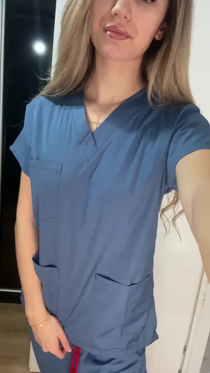 Post-Work Nurse Slut Flashes Her Juicy Tits 😈🍒💦