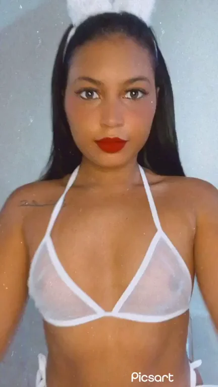 Latina Bunny Slut Teases Natural Tits 😈🐰💦