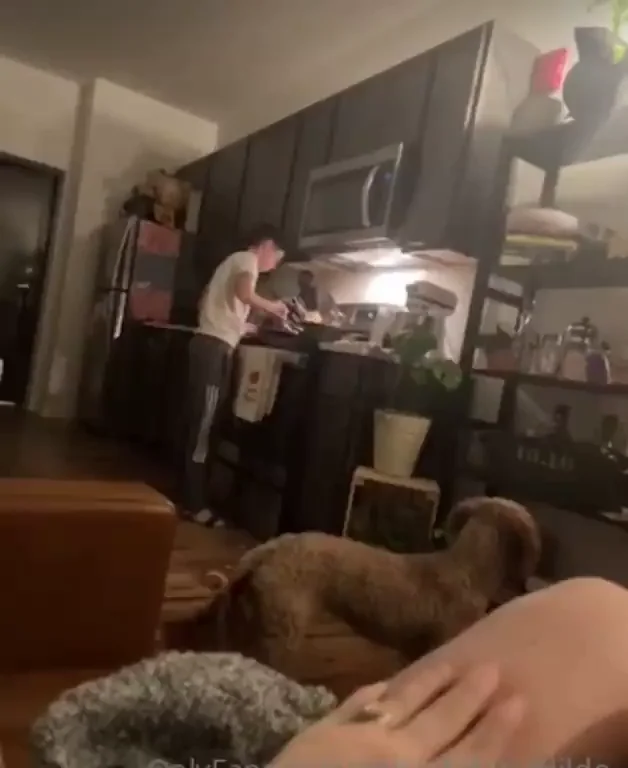 Teasing Slut Licks Pussy in Kitchen Freeuse 🔥👅