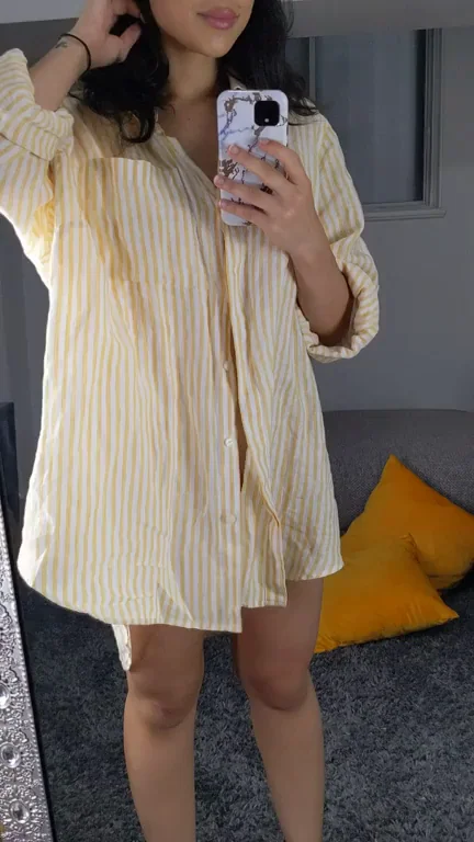 Big Tits Slut Begs for Cock in Open Shirt Tease 😈🍆💦