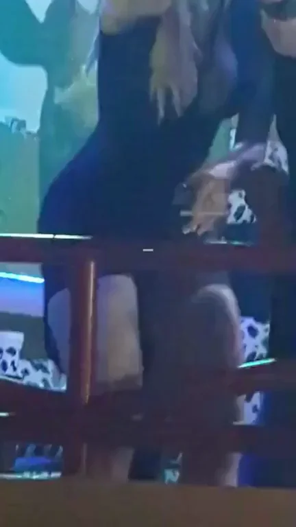 Blonde Stripper's Center Stage Tease: Cleavage Overflow & Ass Flash